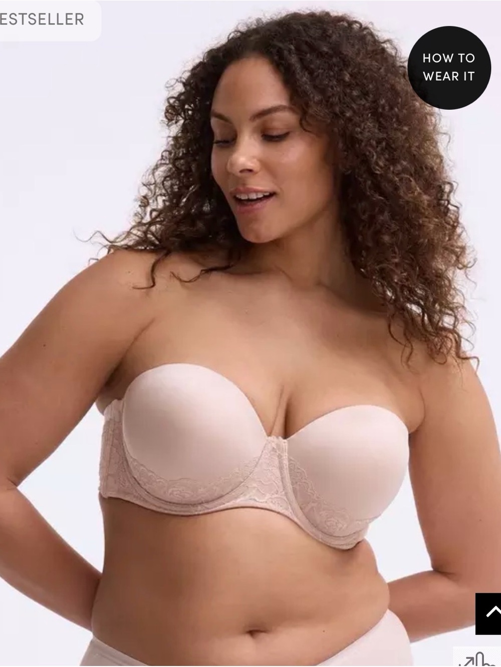 torrid Strapless Lace-Trim Smooth Push-Up Bra — Light Nude